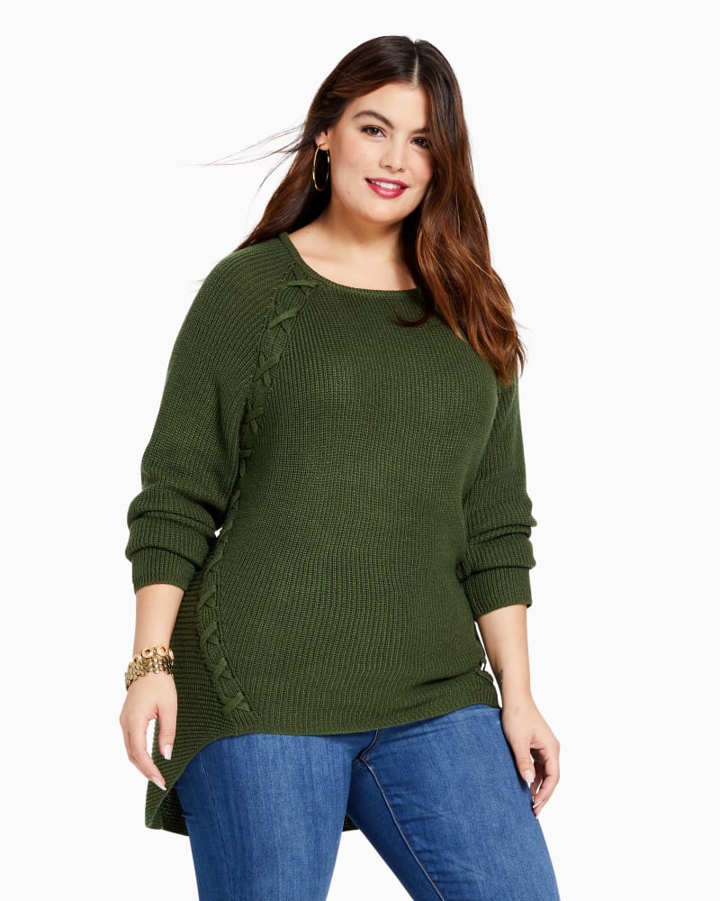 Front of plus size Heather Wool-Blend Tunic Sweater by Meri Skye | Dia&Co | dia_product_style_image_id:117559